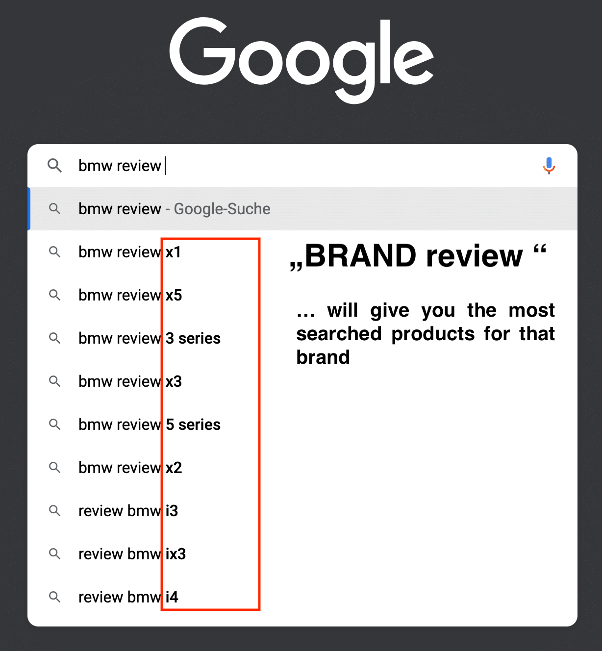 Autosuggest review analysis