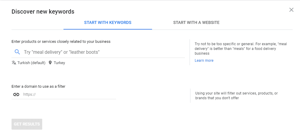 Google Keyword Planner