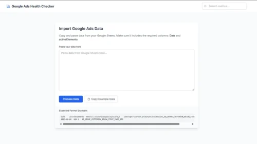Google Ads Health Checker - paste data