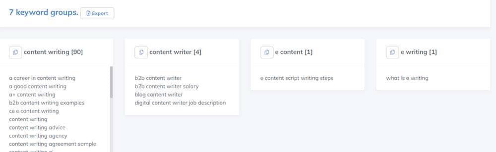 Contadu Keyword Grouping Tools