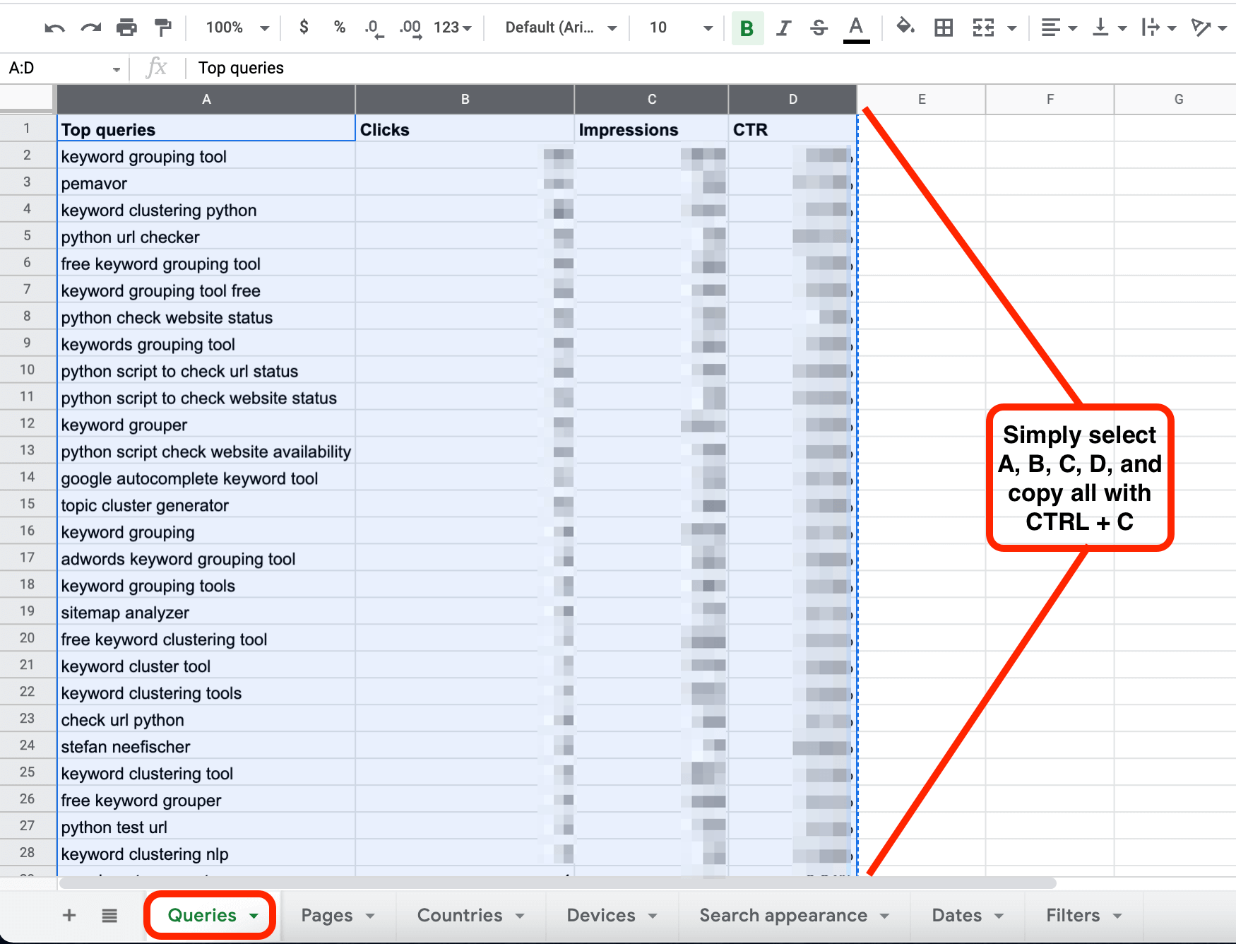 copy data from sheets