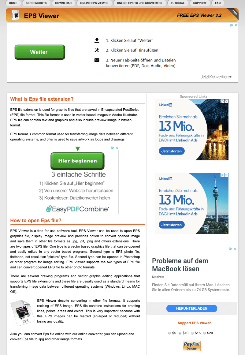 Another example of flooding your website with ads that use the CTAs of the responsive display ads saying "Download", "Start", etc.