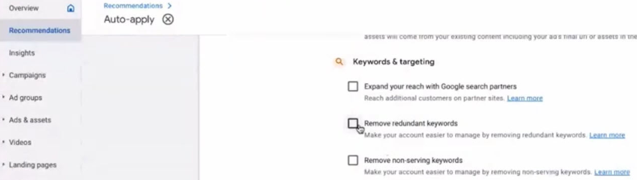 Google’s ‘Remove Redundant Keywords’ Recommendation