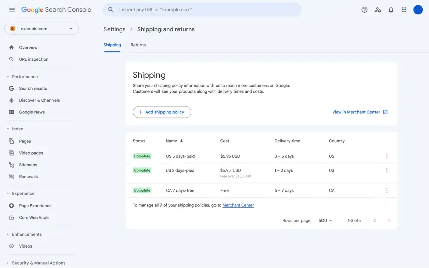 sc shipping settings PEMAVOR