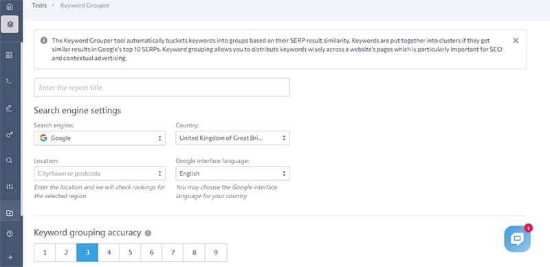 SE Ranking Keyword Grouping Tool